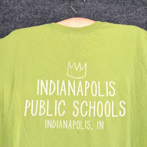 Gildan Wild About Education T-Shirt Mens Medium Short Sleeve Green Indianapolis - Picture 6 of 11